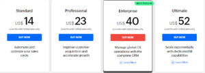 zoho crm pricing